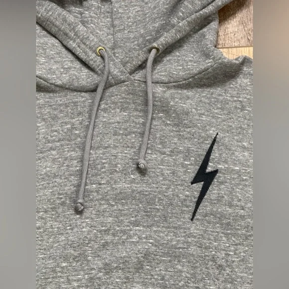 Aviator Nation Bolt Stitch Repeat Relaxed pullover Hoodie with Pocket Zippers, S - Picture 3 of 6